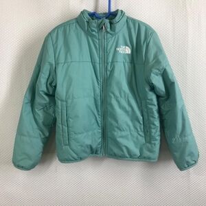 "The North Face Girls Reversible Mossbud Swirl Jacket 6T/ 6B Teal/Turquoise"
